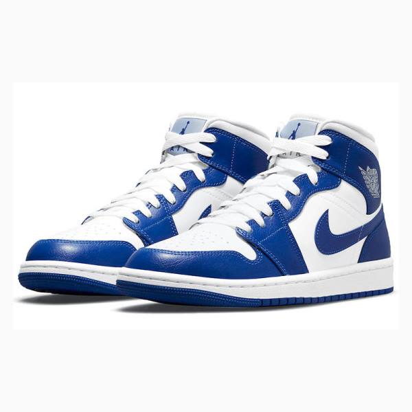 Blue Women's Nike Mid Kentucky Basketball Shoes Air Jordan 1 | JD-054TS