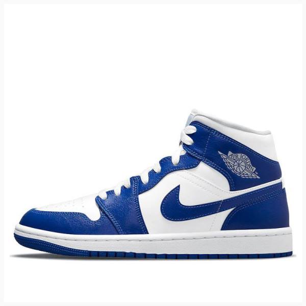 Blue Women\'s Nike Mid Kentucky Basketball Shoes Air Jordan 1 | JD-054TS