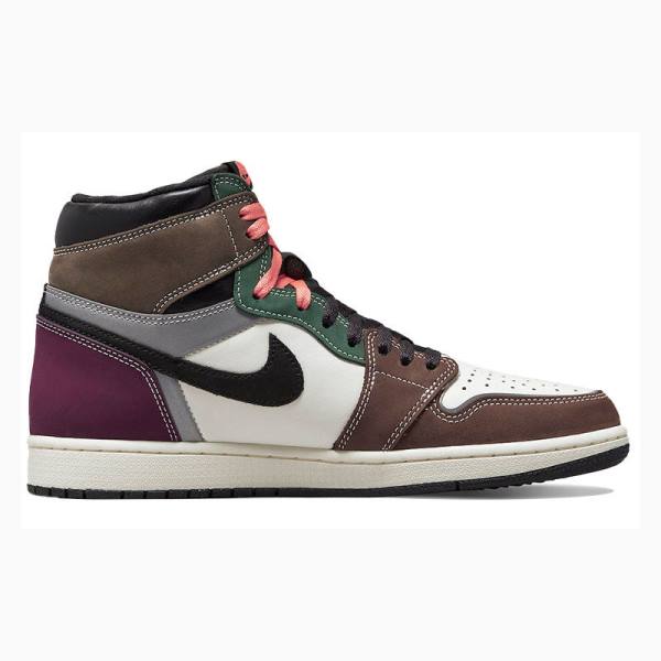 Brown / Green / Orange Men's Nike High OG Hand Crafted Basketball Shoes Air Jordan 1 | JD-813DQ