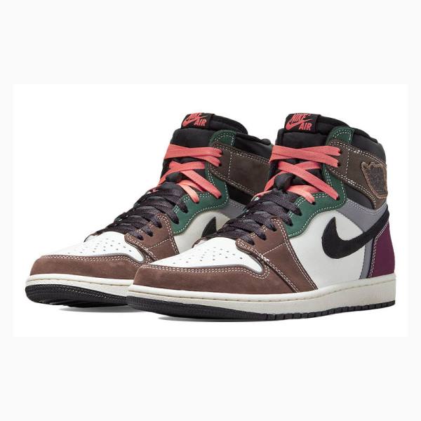 Brown / Green / Orange Men's Nike High OG Hand Crafted Basketball Shoes Air Jordan 1 | JD-813DQ