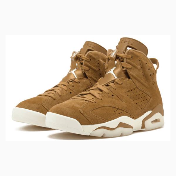 Brown Men's Nike Retro Wheat Basketball Shoes Air Jordan 6 | JD-027NC