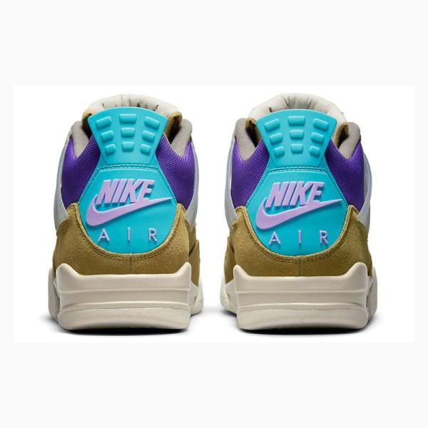 Brown / Purple / Blue Men's Nike X Union LA 'Desert Moss' 30 Basketball Shoes Air Jordan 4 | JD-180MG