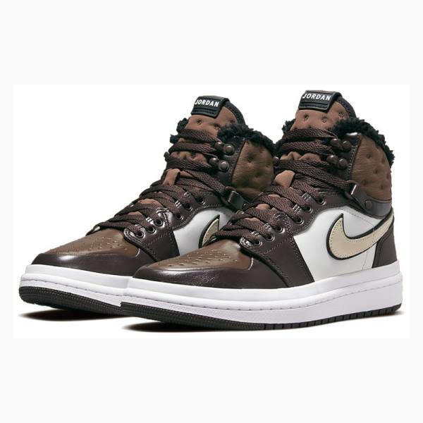 Brown / White Women's Nike Acclimate Basketball Shoes Air Jordan 1 | JD-189GZ