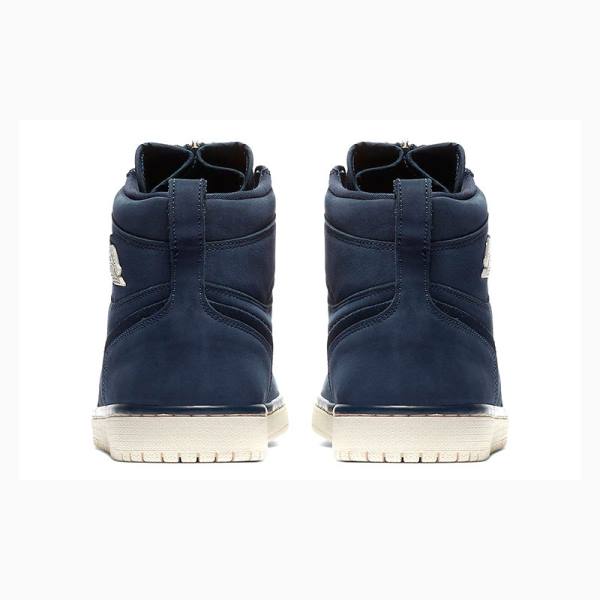 Dark Blue Women's Nike High Zip Basketball Shoes Air Jordan 1 | JD-258MG