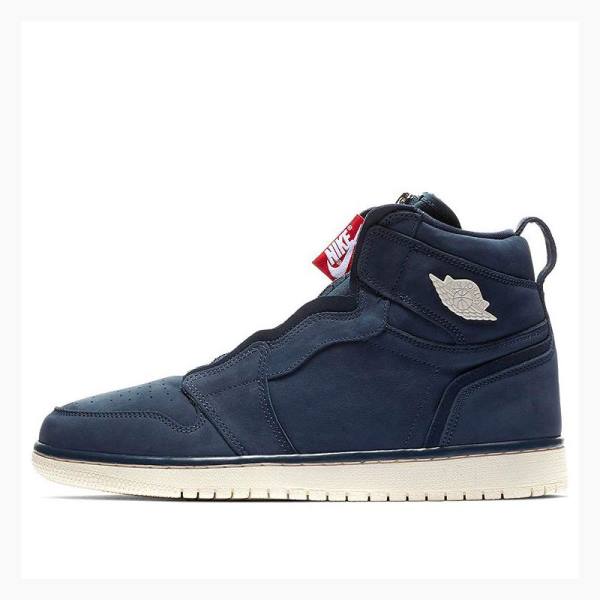 Dark Blue Women\'s Nike High Zip Basketball Shoes Air Jordan 1 | JD-258MG