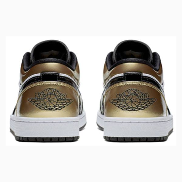 Gold / Black Men's Nike Low Sneakers Air Jordan 1 | JD-129BN