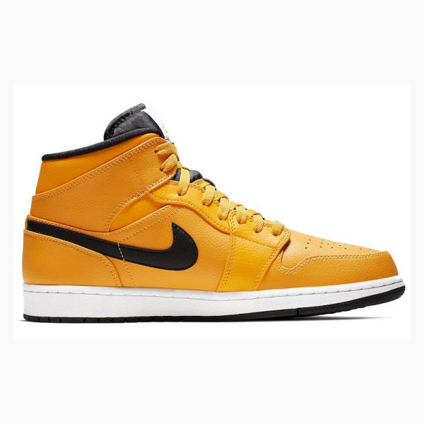 Gold Men's Nike Mid Basketball Shoes Air Jordan 1 | JD-214FI