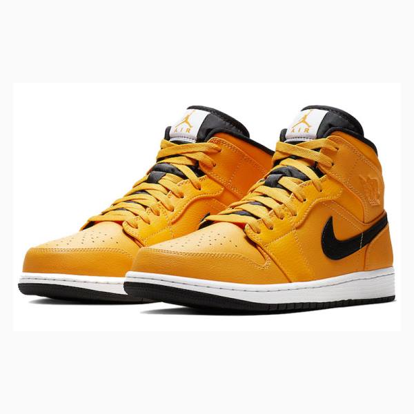 Gold Men's Nike Mid Basketball Shoes Air Jordan 1 | JD-214FI