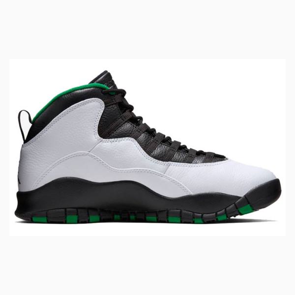 Green / Black / White Men's Nike Retro Seattle Basketball Shoes Air Jordan 10 | JD-250RT