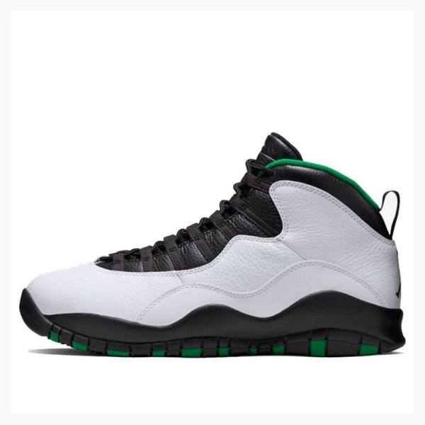 Green / Black / White Men's Nike Retro Seattle Basketball Shoes Air Jordan 10 | JD-250RT