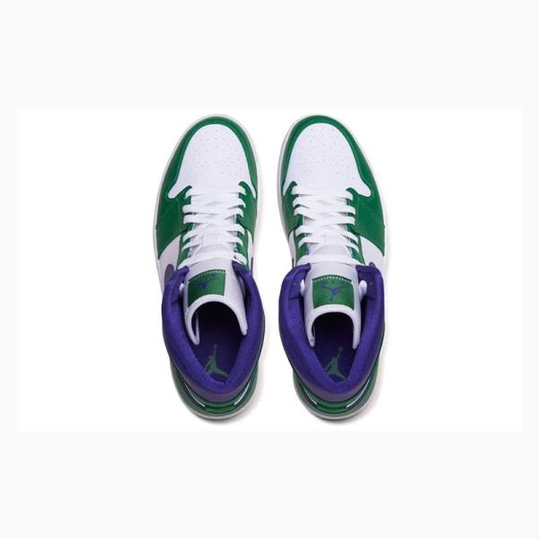 Green / Purple Men's Nike Mid Hulk Basketball Shoes Air Jordan 1 | JD-480LF