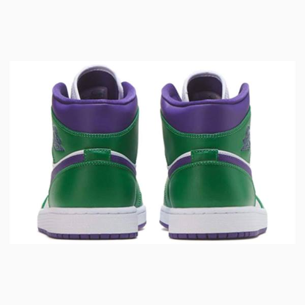 Green / Purple Men's Nike Mid Hulk Basketball Shoes Air Jordan 1 | JD-480LF