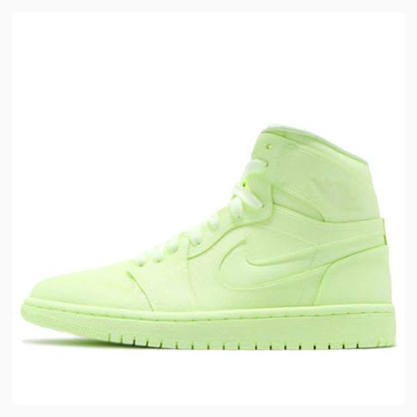 Green Women\'s Nike Retro HI PRM Barely Volt Basketball Shoes Air Jordan 1 | JD-643TA