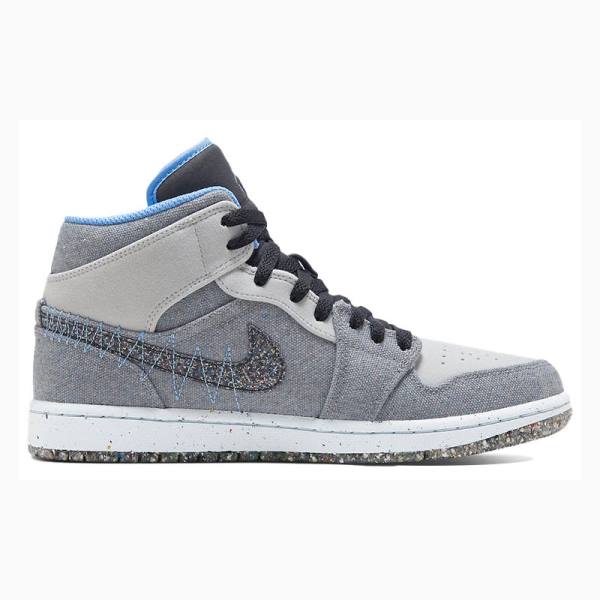 Grey / Black / Blue Men's Nike Mid Crater Basketball Shoes Air Jordan 1 | JD-456FL