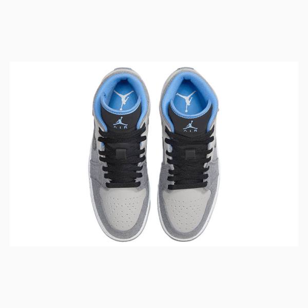 Grey / Black / Blue Men's Nike Mid Crater Basketball Shoes Air Jordan 1 | JD-456FL