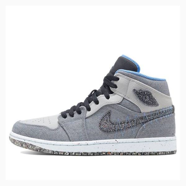 Grey / Black / Blue Men\'s Nike Mid Crater Basketball Shoes Air Jordan 1 | JD-456FL