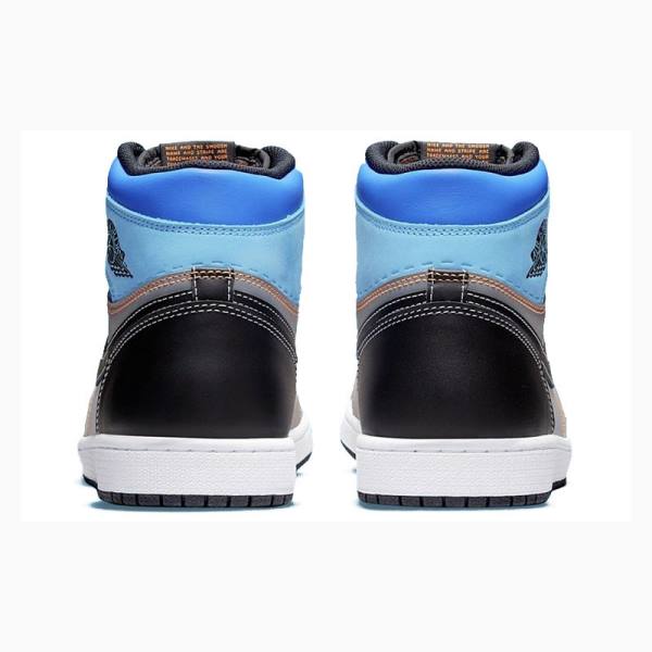 Grey / Black / Blue Men's Nike Retro High OG Pro Prototype Basketball Shoes Air Jordan 1 | JD-490VN