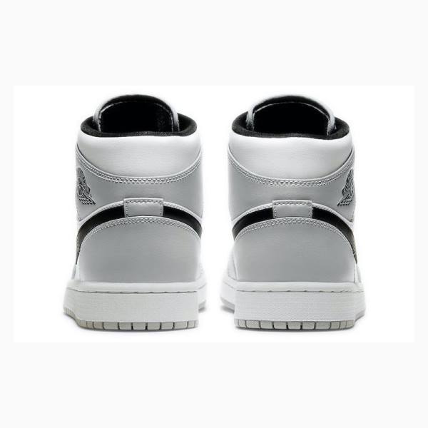 Grey / Black Men's Nike Mid Smoke Basketball Shoes Air Jordan 1 | JD-065RB