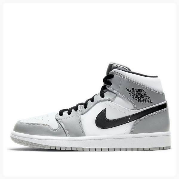 Grey / Black Men\'s Nike Mid Smoke Basketball Shoes Air Jordan 1 | JD-065RB