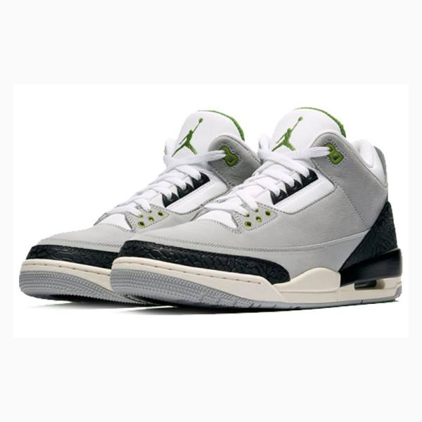 Grey / Black Men's Nike Retro Chlorophyll Basketball Shoes Air Jordan 3 | JD-207TQ