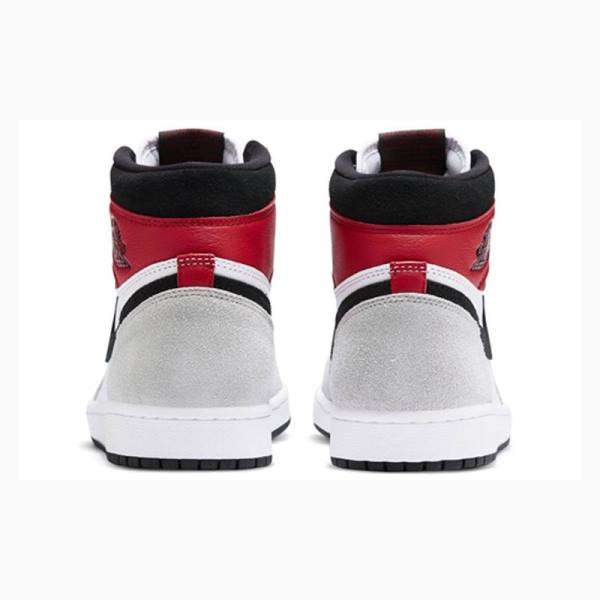 Grey / Black / Red Men's Nike Retro High OG Light Smoke Basketball Shoes Air Jordan 1 | JD-629GO