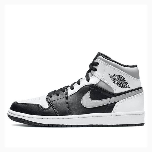 Grey / Black / White Men\'s Nike Mid Shadow Basketball Shoes Air Jordan 1 | JD-481BT