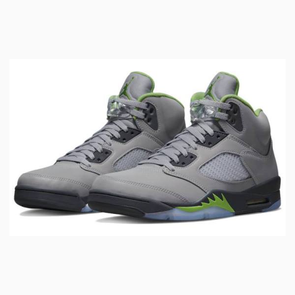 Grey / Green Men's Nike Bean 2022 Basketball Shoes Air Jordan 5 | JD-348ZM