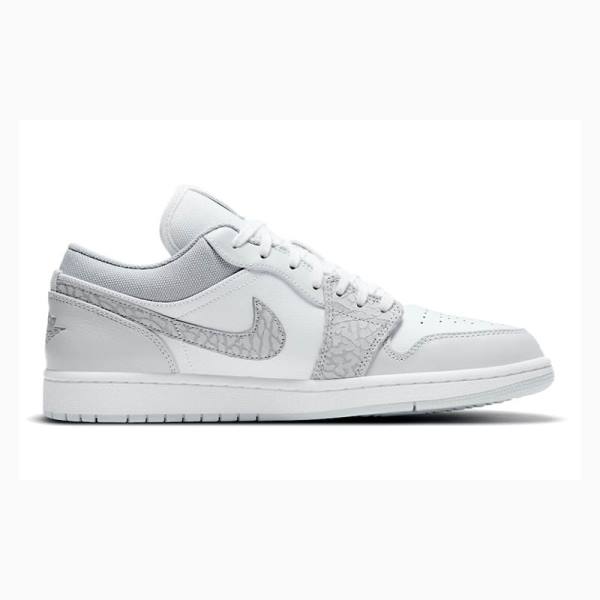 Grey Men's Nike Low Premium 'Elephant Print' Smoke Elephant Sneakers Air Jordan 1 | JD-462FW