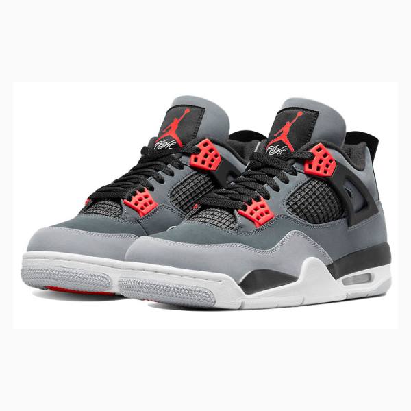 Grey / Red Men's Nike Infrared Basketball Shoes Air Jordan 4 | JD-705XT