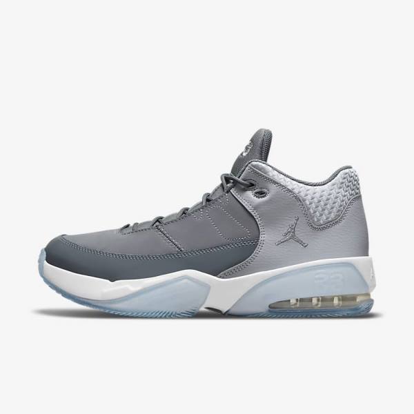 Grey / White / Grey Men\'s Nike Max Aura 3 Basketball Shoes Air Jordan | NK549DBM