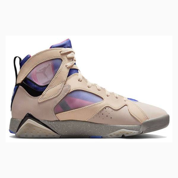 Khaki / Blue Men's Nike SE Sapphire Basketball Shoes Air Jordan 7 | JD-861VB