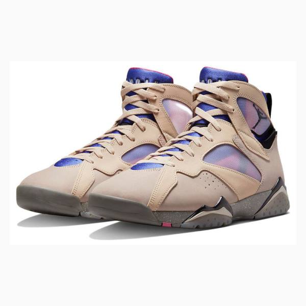 Khaki / Blue Men's Nike SE Sapphire Basketball Shoes Air Jordan 7 | JD-861VB