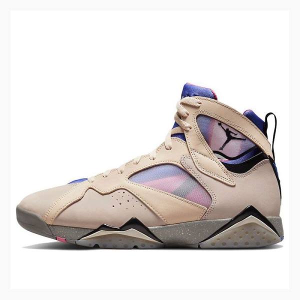 Khaki / Blue Men\'s Nike SE Sapphire Basketball Shoes Air Jordan 7 | JD-861VB