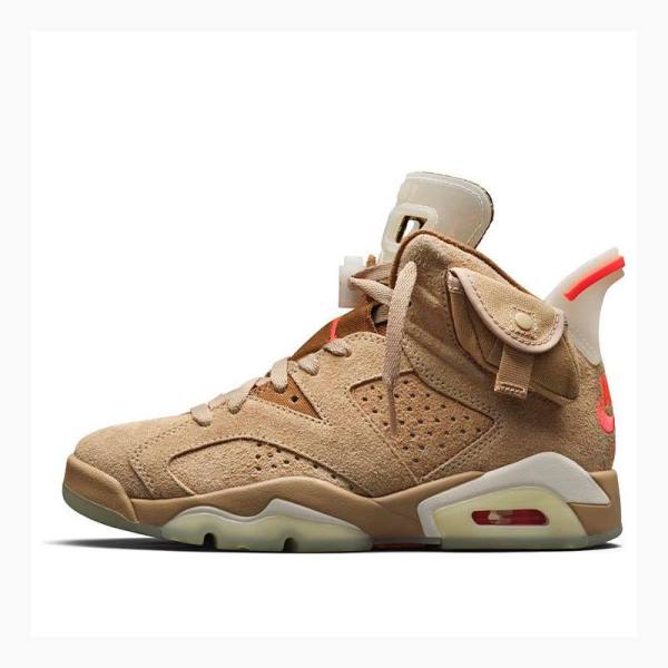 Khaki Men\'s Nike Retro SP Travis Scott British Basketball Shoes Air Jordan 6 | JD-832DC