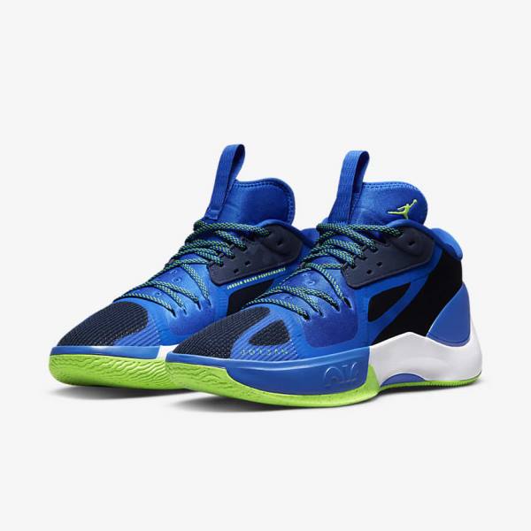 Navy / Blue / White / Green Men's Nike Zoom Separate Air Jordan | NK875ZXB