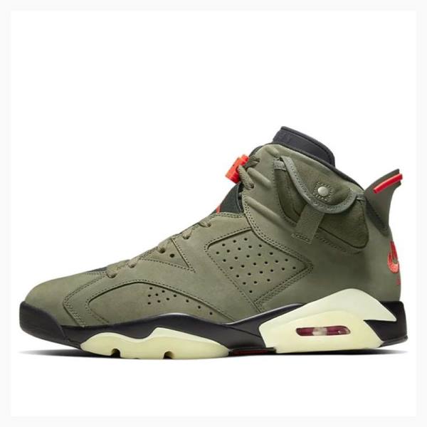 Olive Men\'s Nike Retro SP Travis Scott – Medium Basketball Shoes Air Jordan 6 | JD-485VD