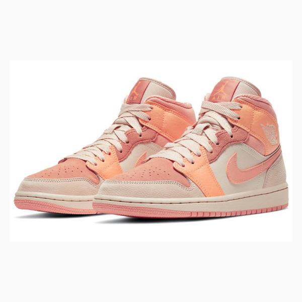 Orange Women's Nike Mid Apricot (W) Basketball Shoes Air Jordan 1 | JD-954SA