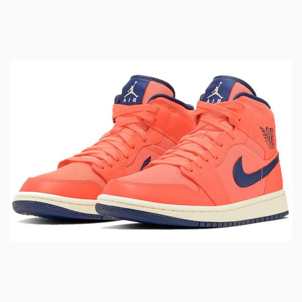 Orange Women's Nike Mid Turf Basketball Shoes Air Jordan 1 | JD-423CV