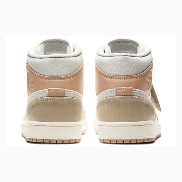 Pink / Beige Men's Nike Mid Milan Basketball Shoes Air Jordan 1 | JD-097UI