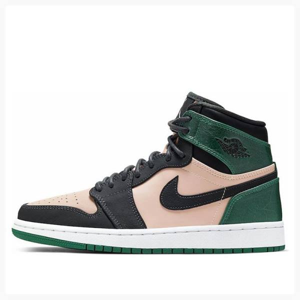 Pink / Green Women\'s Nike Retro HI PRM Bio Basketball Shoes Air Jordan 1 | JD-936KA