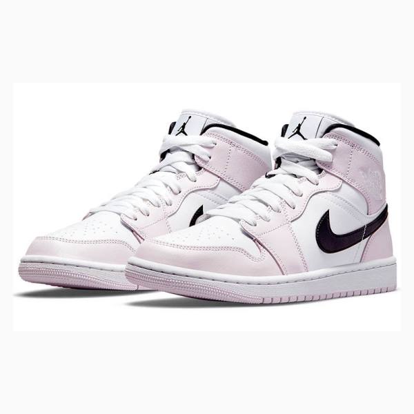 Pink Women's Nike Mid Barely Basketball Shoes Air Jordan 1 | JD-489WR