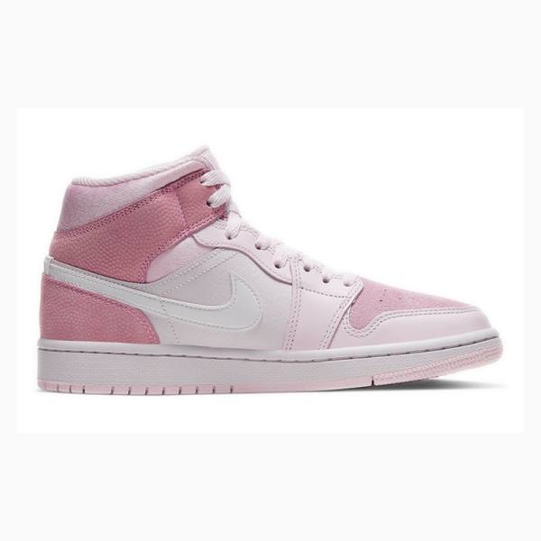 Pink Women's Nike Mid Digital Basketball Shoes Air Jordan 1 | JD-856XE