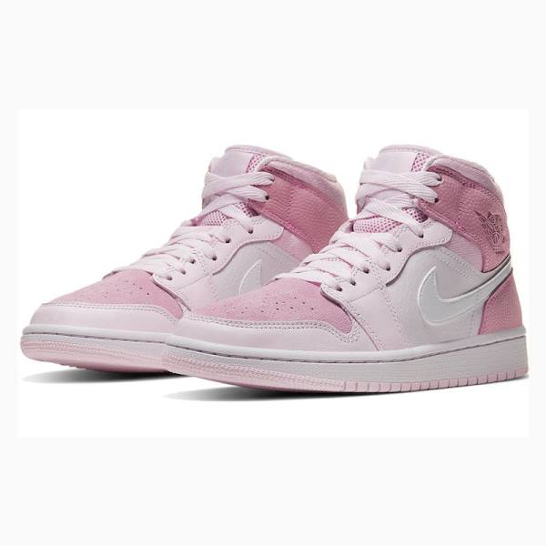 Pink Women's Nike Mid Digital Basketball Shoes Air Jordan 1 | JD-856XE