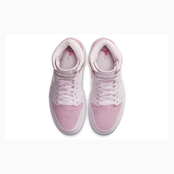 Pink Women's Nike Mid Digital Basketball Shoes Air Jordan 1 | JD-856XE