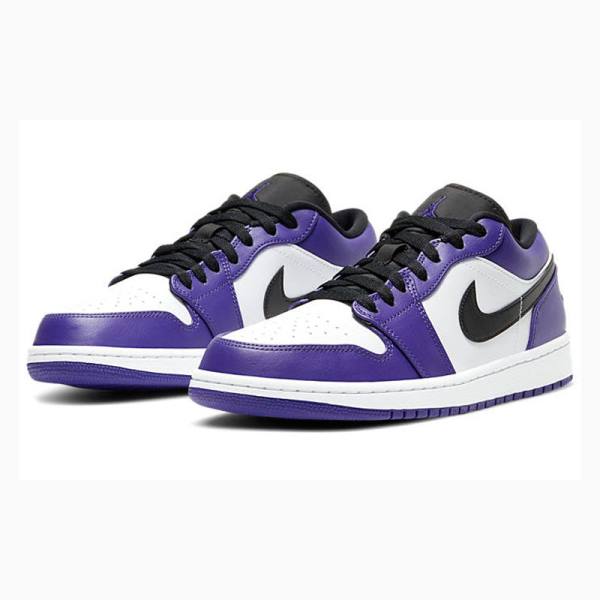 Purple / Black Men's Nike Retro Low Court Sneakers Air Jordan 1 | JD-279UX