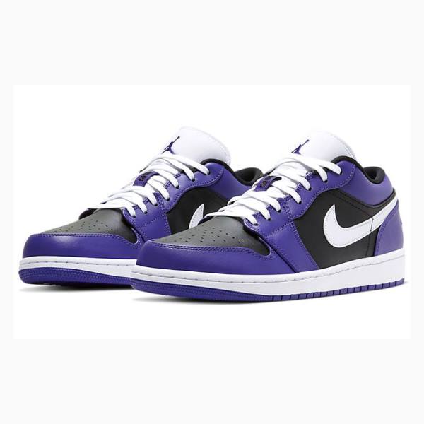 Purple / Black Men's Nike Retro Low Court Sneakers Air Jordan 1 | JD-725OX