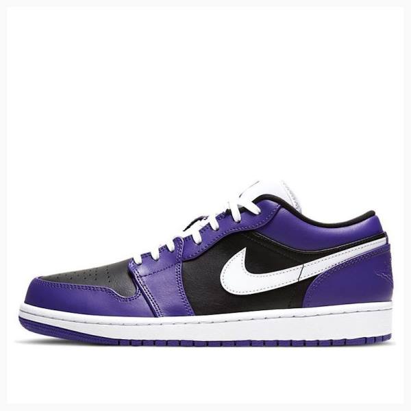 Purple / Black Men\'s Nike Retro Low Court Sneakers Air Jordan 1 | JD-725OX