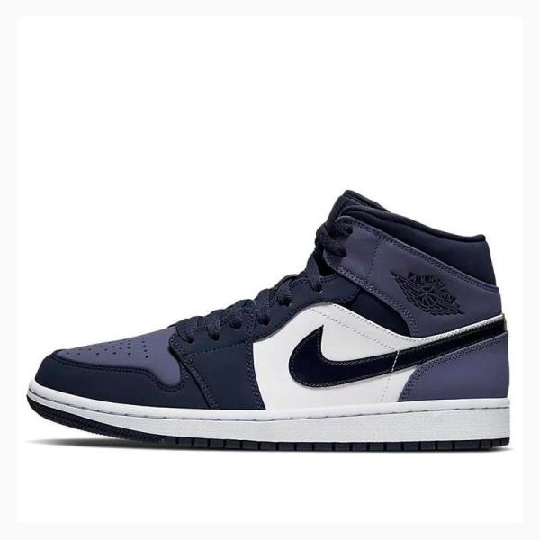 Purple Men\'s Nike Mid Sanded Basketball Shoes Air Jordan 1 | JD-439HK