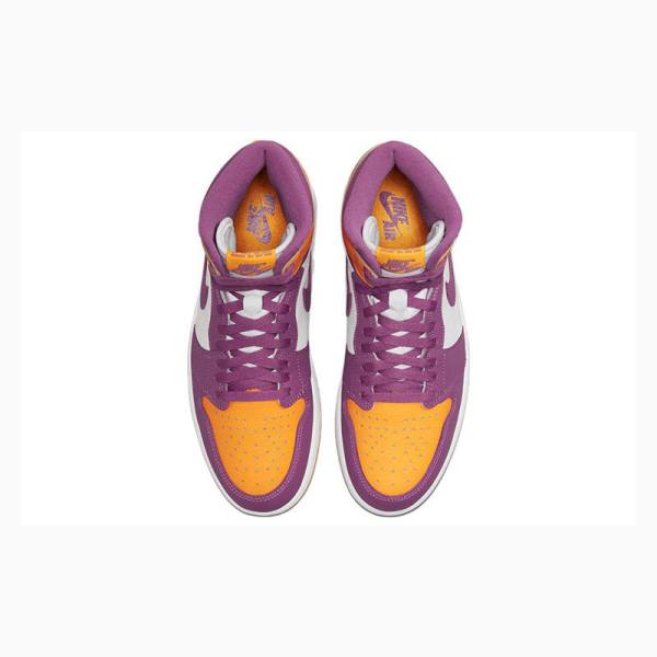 Purple / Yellow Men's Nike Retro High OG Brotherhood Basketball Shoes Air Jordan 1 | JD-540ML