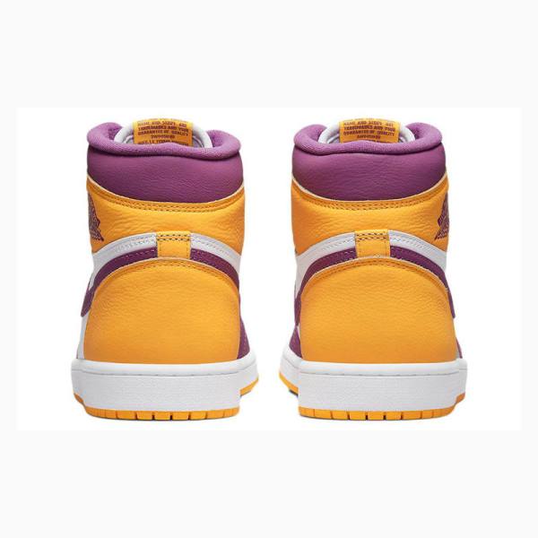 Purple / Yellow Men's Nike Retro High OG Brotherhood Basketball Shoes Air Jordan 1 | JD-540ML